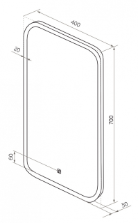 Зеркало с подсветкой Continent Mini ЗЛП852 с сенсорным выключателем 40см